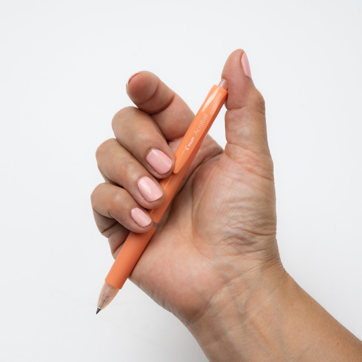 PILOT Acroball 150 Hybrid Retractable Ballpoint Extra Fine Coral Orange Barrel Black Ink Box of 10