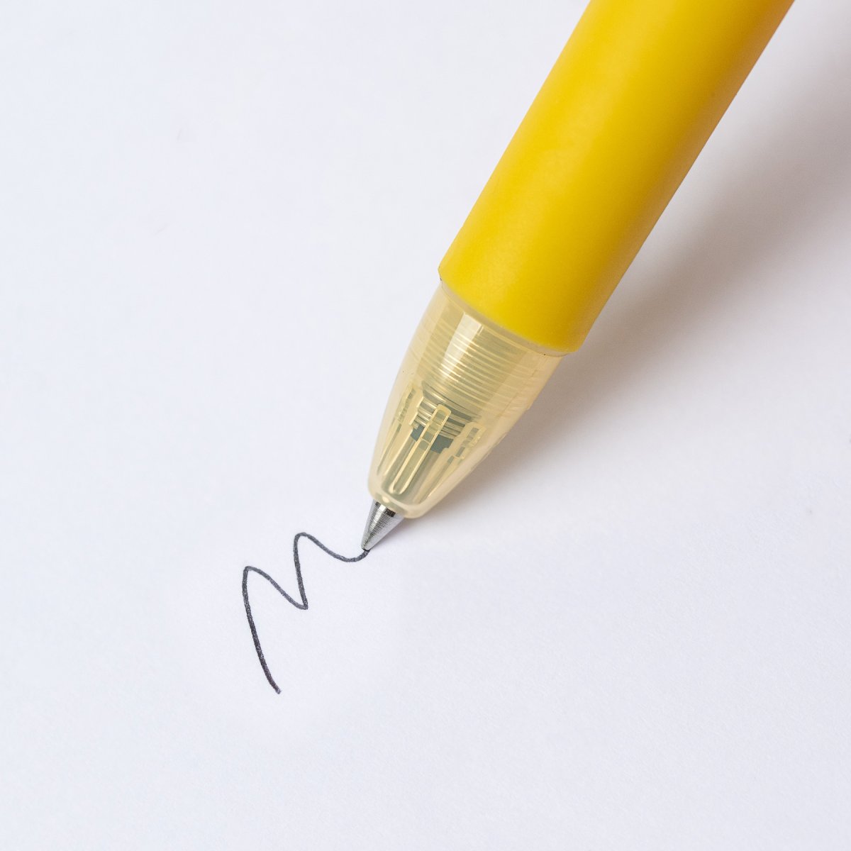 PILOT Acroball 150 Hybrid Retractable Ballpoint Extra Fine Yellow Barrel Black Ink Box of 10