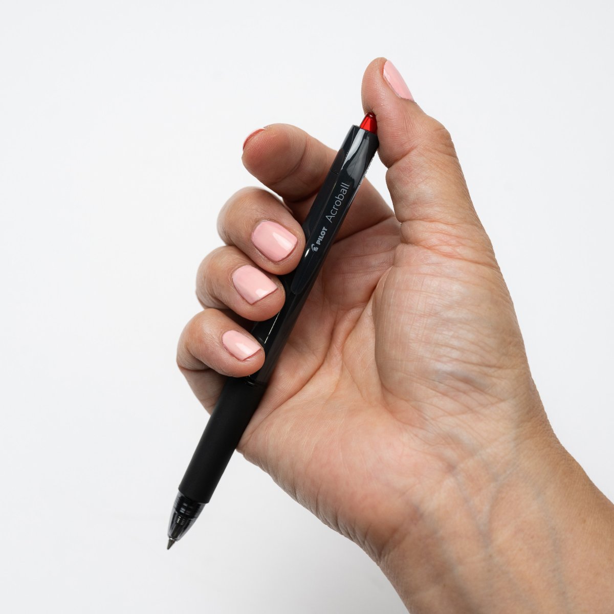 PILOT Acroball 150 Hybrid Retractable Ballpoint Fine Black Barrel Red Ink Box of 10