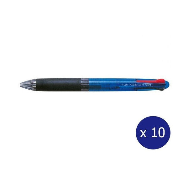 Pilot BegreeN Feed GP4 4 in 1 Retractable Ballpoint Pen Medium Blue Barrel Box of 10