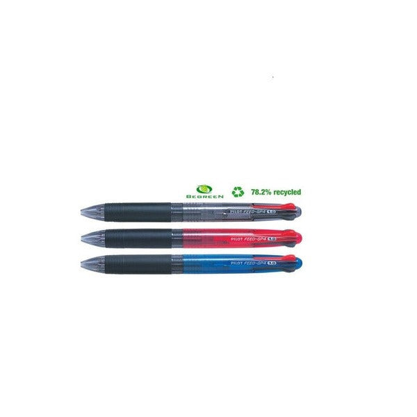 Pilot BegreeN Feed GP4 4 in 1 Retractable Ballpoint Pen Medium Blue Barrel Box of 10