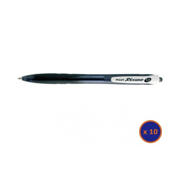 Pilot BegreeN Rexgrip Retractable Ballpoint Pen Medium Black Box of 10