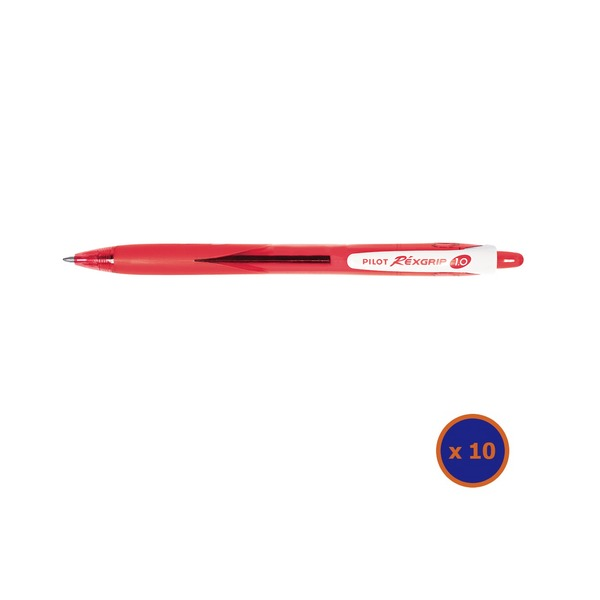 Pilot BegreeN Rexgrip Retractable Ballpoint Pen Medium Red Box of 10