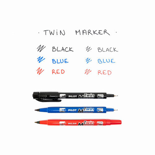 Pilot BegreeN Twin Permanent Marker Dual Nib Blue Box of 10