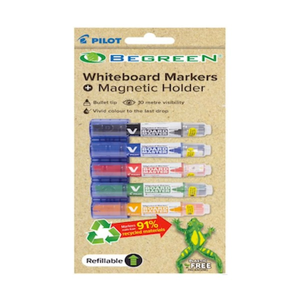 Pilot BegreeN V Board Master Whiteboard Marker Bullet Medium Assorted Pack of 5 with Holder Kit