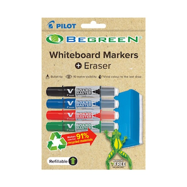 Pilot BegreeN V Board Master Whiteboard Marker Bullet Medium Assorted Pack of 5 with Eraser Kit