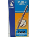 Pilot BP-145 Retractable Ballpoint Pen Medium Blue Box of 12