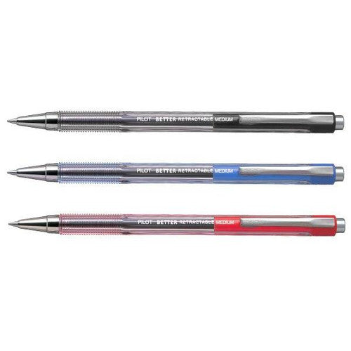 Pilot BP-145 Retractable Ballpoint Pen Medium Red Box of 12