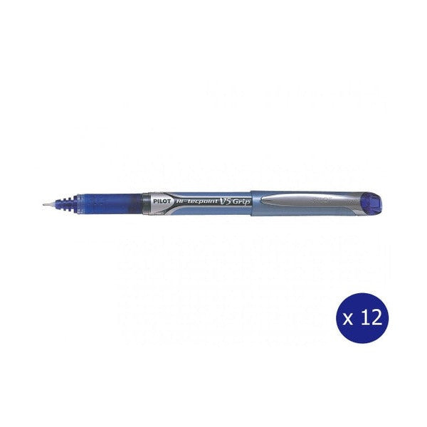 Pilot BXGPN-V5 Hi-Tecpoint Grip Rollerball Pen 0.5mm Blue Box of 12