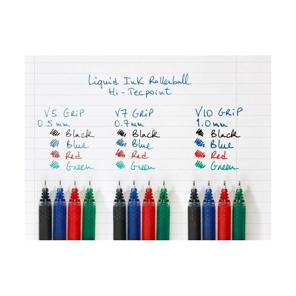 Pilot BXGPN-V5 Hi-Tecpoint Grip Rollerball Pen 0.5mm Blue Box of 12