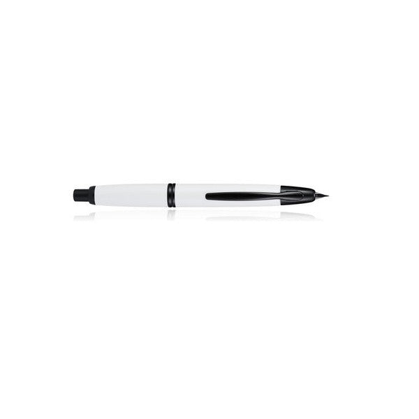 Pilot Capless Black Accent Fountain Pen Gloss White Barrel Fine Nib