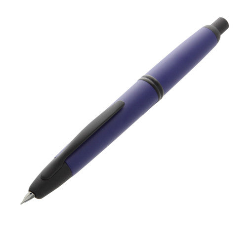 Pilot Capless Black Accent Fountain Pen Matte Blue Barrel Medium Nib