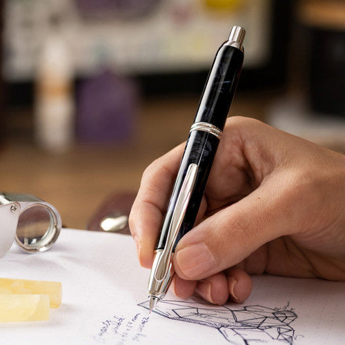 Pilot Capless SE Fountain Pen Marble Black Barrel Medium Nib