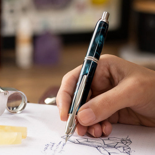 Pilot Capless SE Fountain Pen Marble Green Barrel Fine Nib