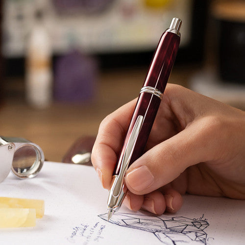 Pilot Capless SE Fountain Pen Marble Red Barrel Fine Nib
