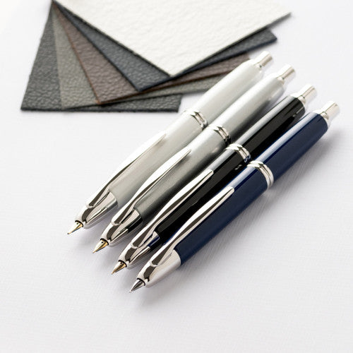Pilot Capless Silver Accent Fountain Pen Black Barrel Fine Nib