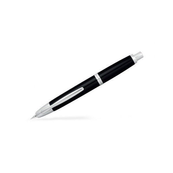 Pilot Capless Silver Accent Fountain Pen Black Barrel Medium Nib