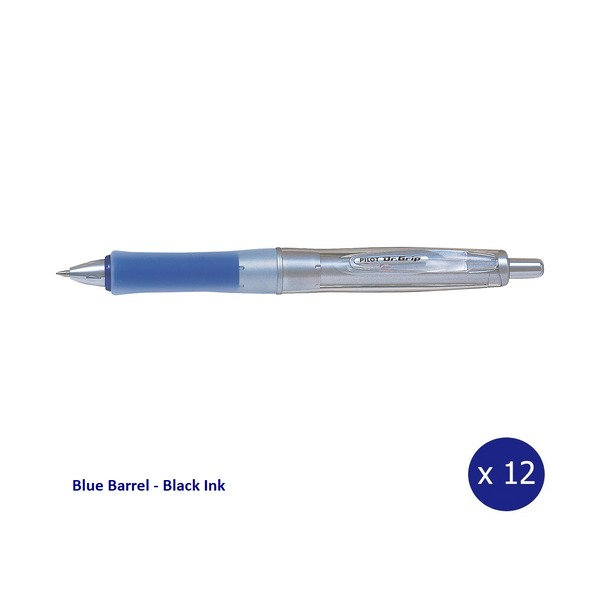 Pilot Dr Grip Advance Retractable Ballpoint Pen Medium Blue Barrel Black Ink Box of 12