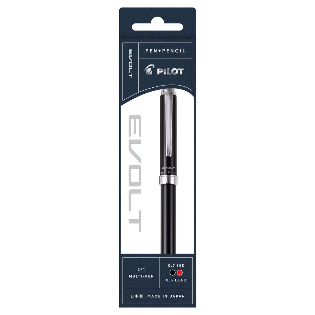 PILOT Evolt Retractable Ballpoint + Mechanical Pencil  2+1 Black Barrel with  Black & Red Ink