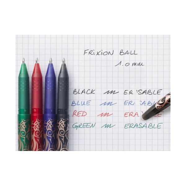 Pilot FriXion Ball Erasable Rollerball Gel Pen Medium Black Box of 12
