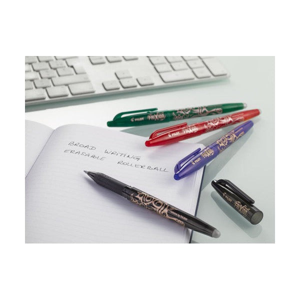 Pilot FriXion Ball Erasable Rollerball Gel Pen Medium Black Box of 12