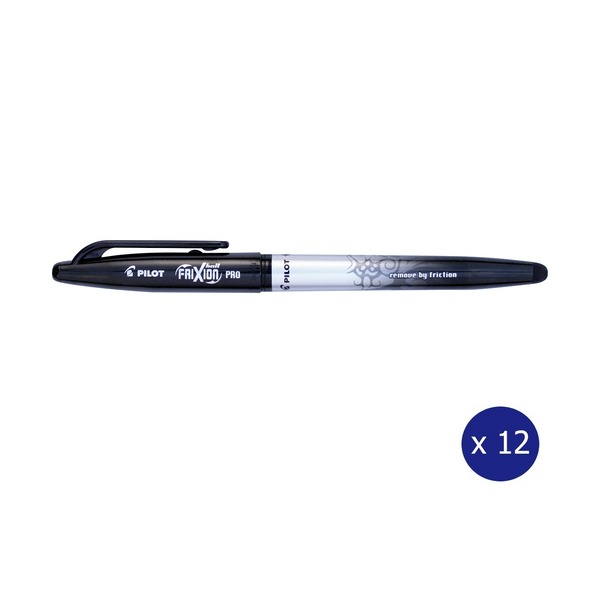 Pilot FriXion Ball Pro Erasable Gel Pen Fine Black Box of 12