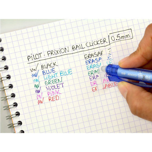 Pilot FriXion Clicker Erasable Retractable Gel Pen Extra Fine Violet Box of 12