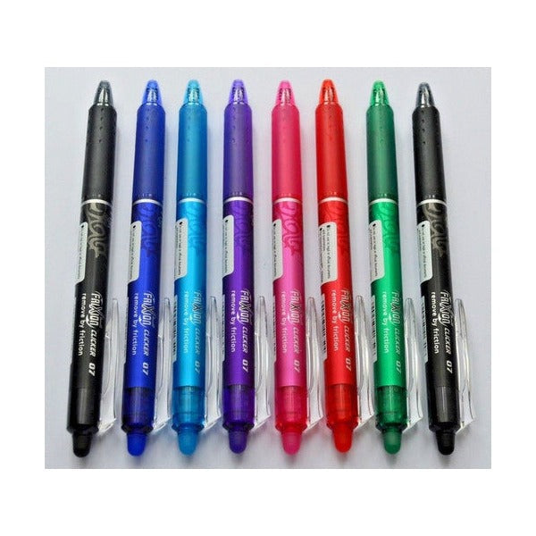 Pilot FriXion Clicker Erasable Retractable Gel Pen Fine Assorted Rocket Display 24