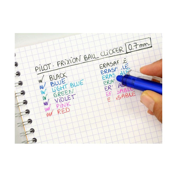 Pilot FriXion Clicker Erasable Retractable Gel Pen Fine Blue Black Box of 12
