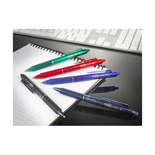 Pilot FriXion Clicker Erasable Retractable Gel Pen Medium Black Box of 12