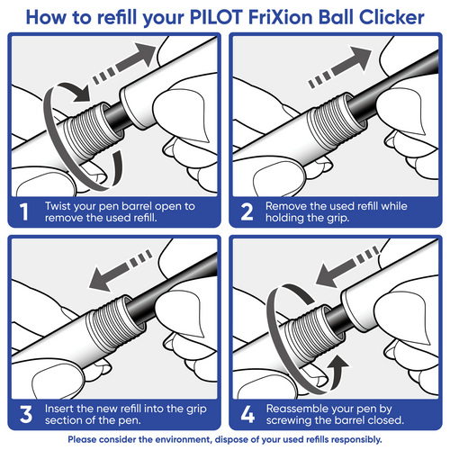 Pilot FriXion Clicker Limited Edition Erasable Gel Pen 0.5mm Brown Barrel Box of 10