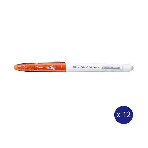 Pilot FriXion Colours Erasable Marker 2.5mm Orange Box of 12