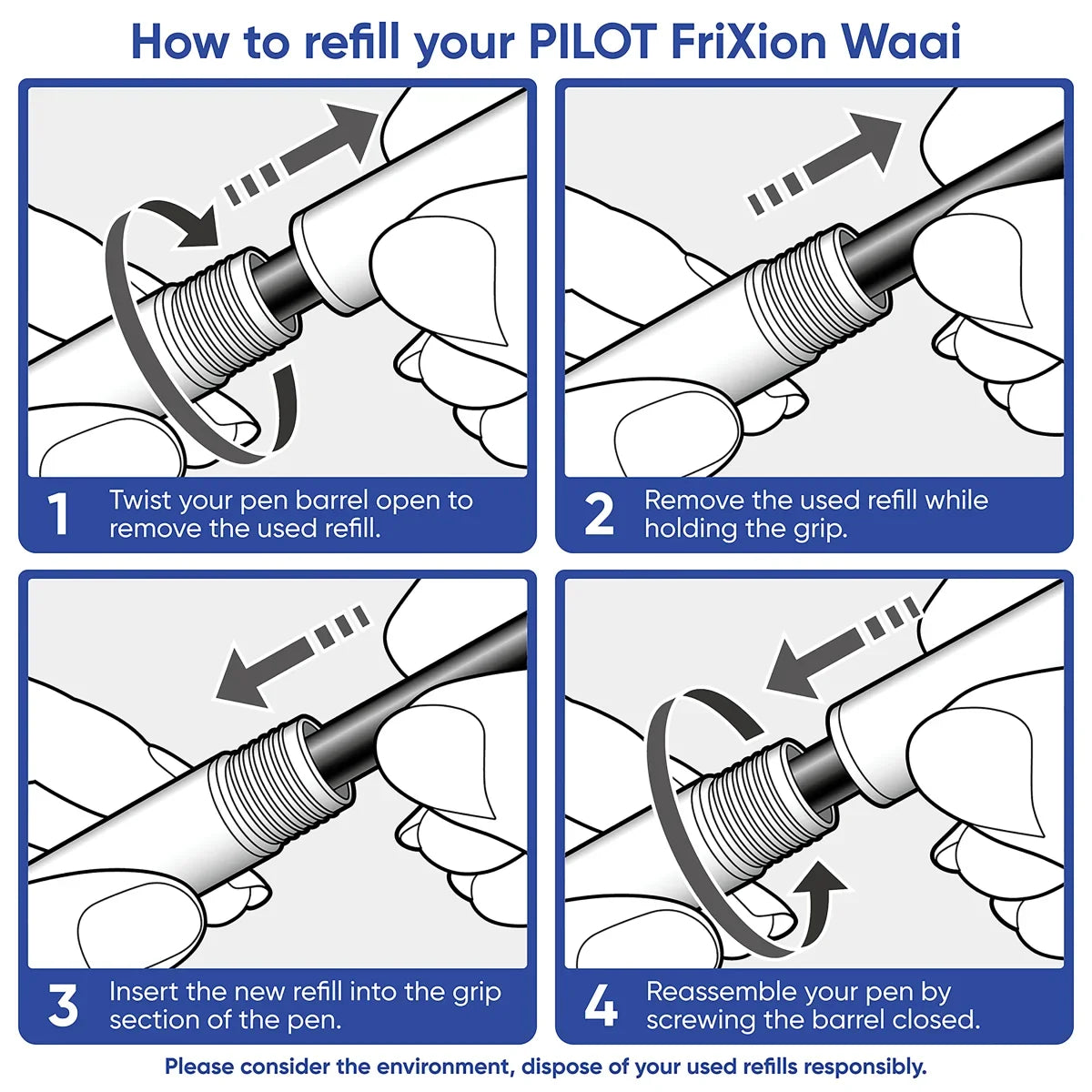 PILOT FriXion Waai Erasable Gel Refill Extra Fine Sand Beige Box of 10