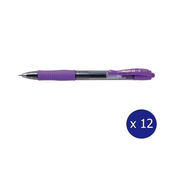 Pilot G-2 Retractable Gel Pen 0.7mm Violet Box of 12