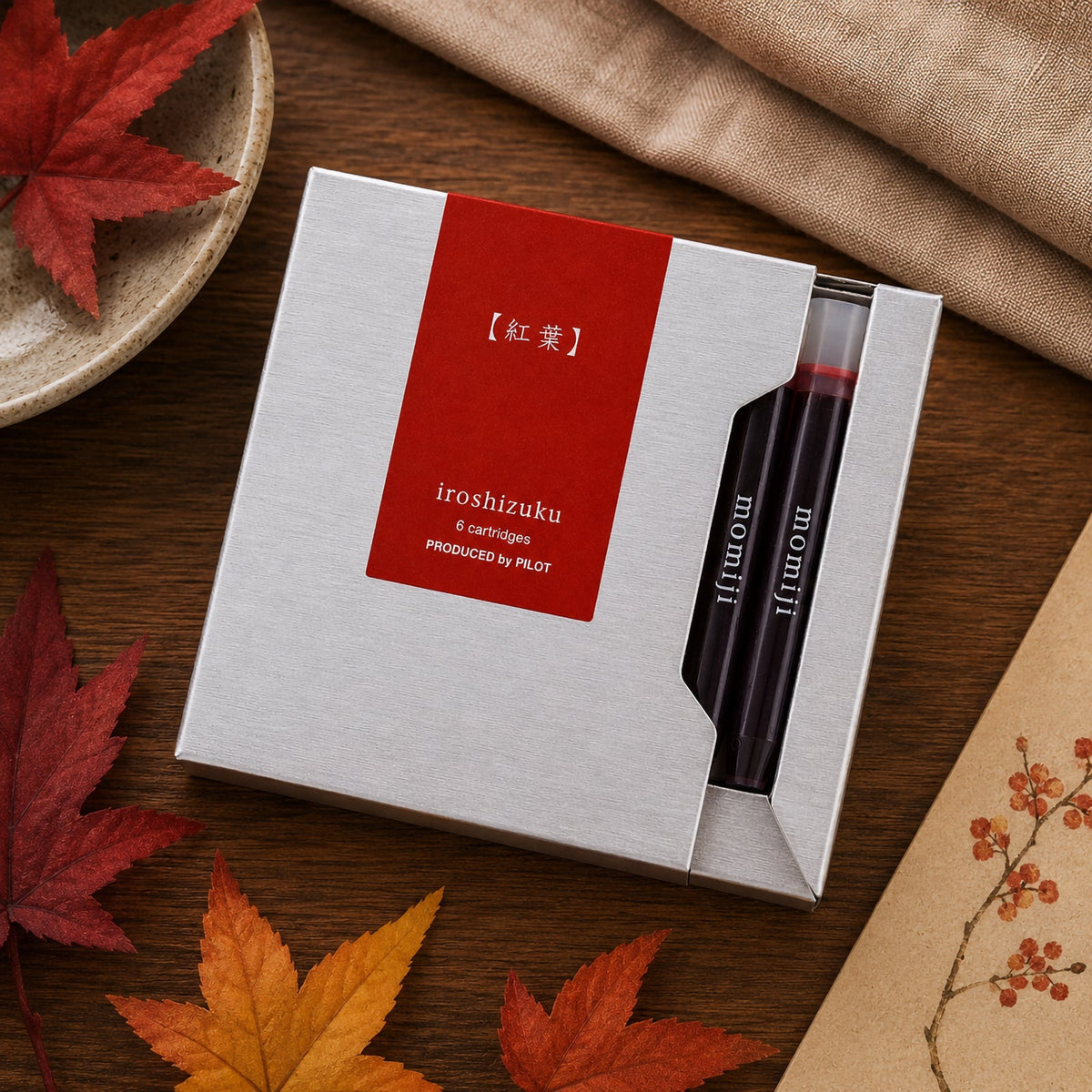 Pilot Iroshizuku Fountain Pen Ink Cartridge Autumn Leaves (Momiji) Pack 6