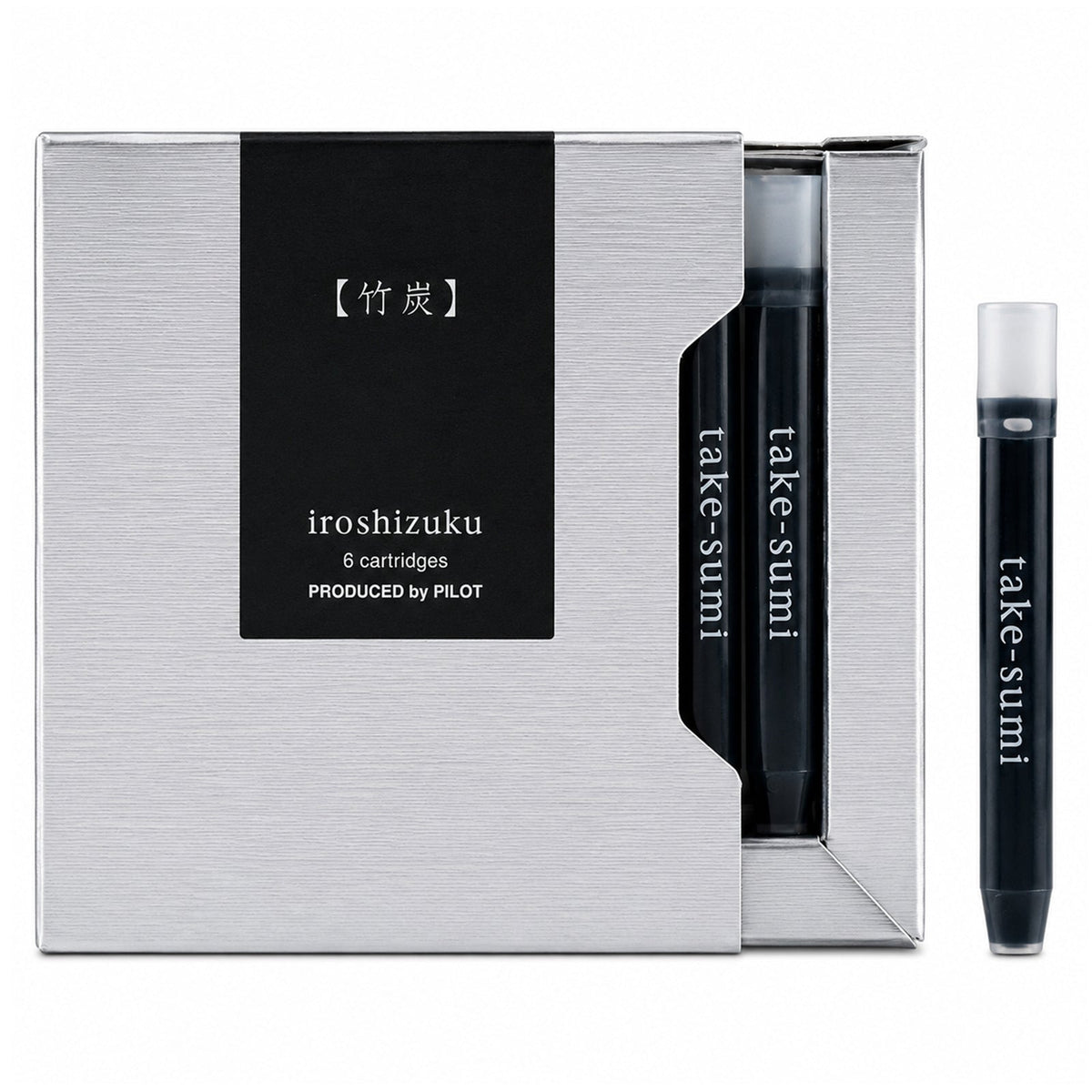 Pilot Iroshizuku Fountain Pen Ink Cartridge Bamboo Charcoal (Take-sumi) Pack 6
