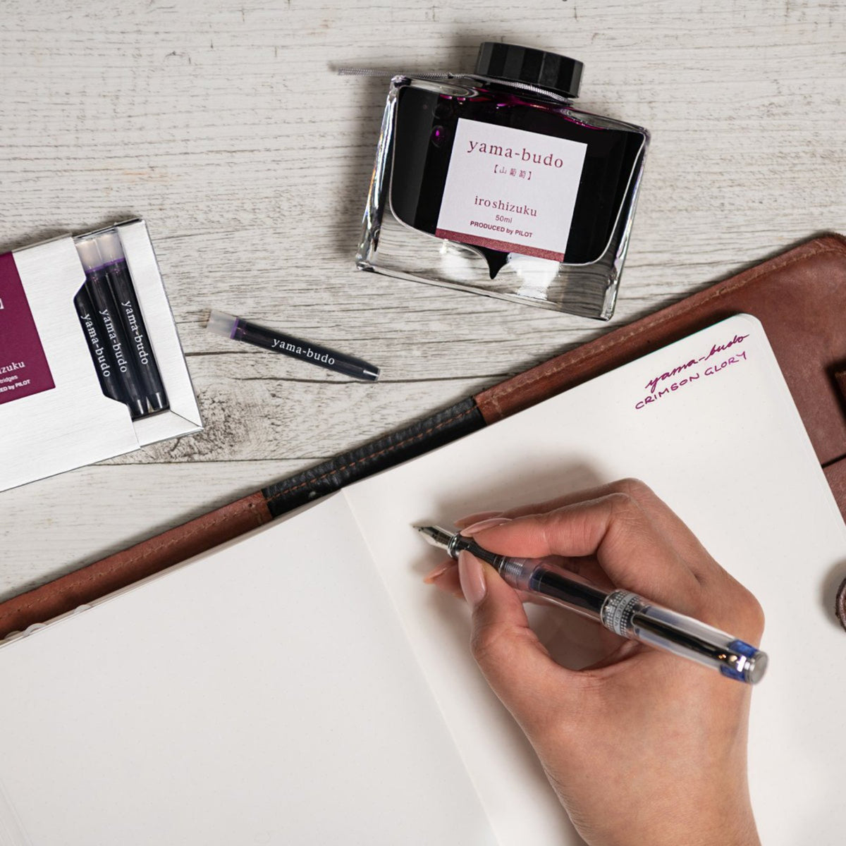 Pilot Iroshizuku Fountain Pen Ink Cartridge Crimson Glory Vine (Yama-budo) Pack 6