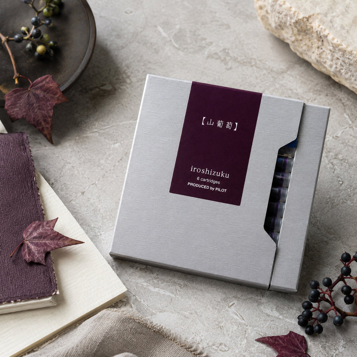 Pilot Iroshizuku Fountain Pen Ink Cartridge Crimson Glory Vine (Yama-budo) Pack 6
