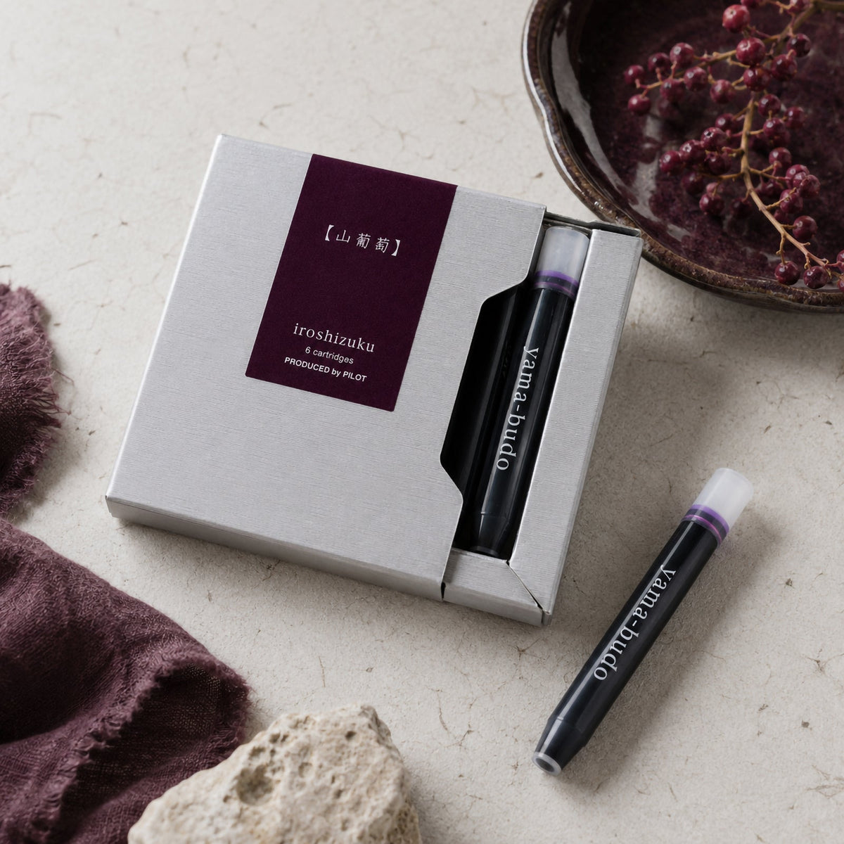 Pilot Iroshizuku Fountain Pen Ink Cartridge Crimson Glory Vine (Yama-budo) Pack 6