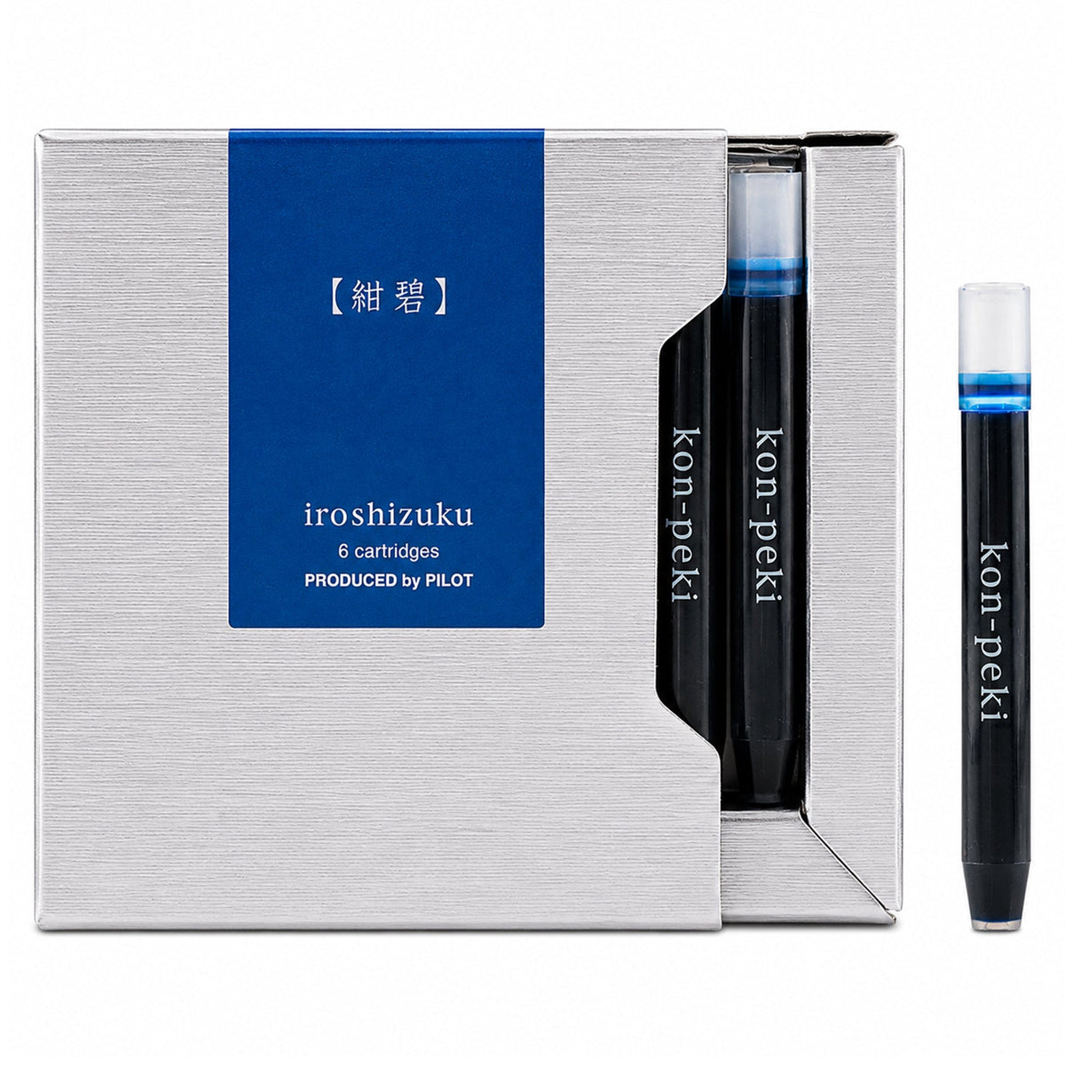 Pilot Iroshizuku Fountain Pen Ink Cartridge Deep Cerulean Blue (Kon-peki) Pack 6