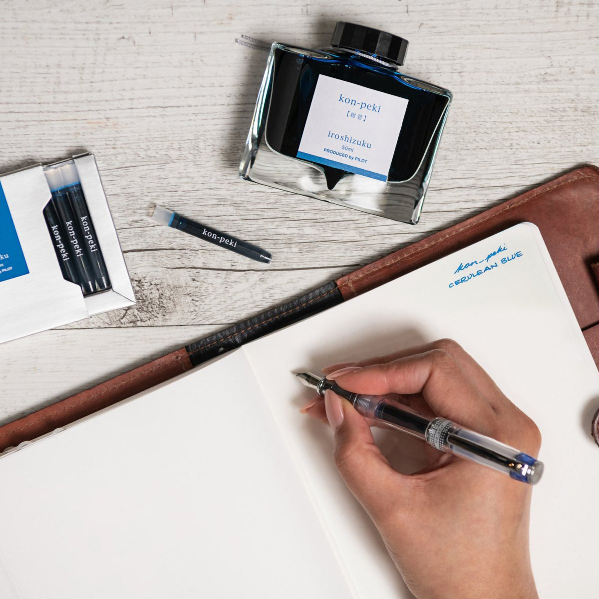 Pilot Iroshizuku Fountain Pen Ink Cartridge Deep Cerulean Blue (Kon-peki) Pack 6