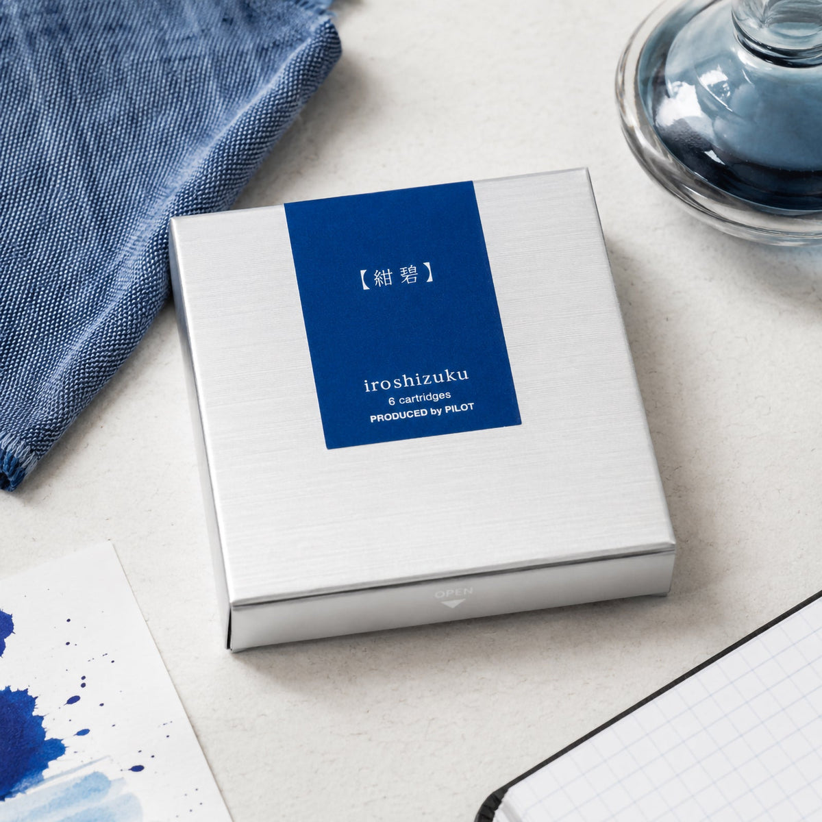 Pilot Iroshizuku Fountain Pen Ink Cartridge Deep Cerulean Blue (Kon-peki) Pack 6