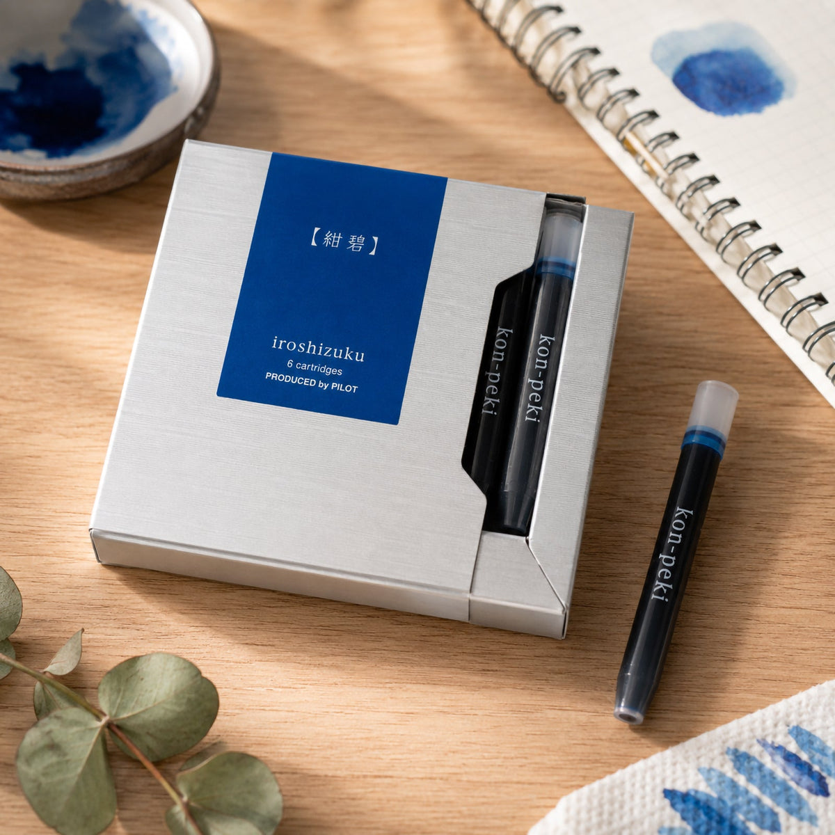 Pilot Iroshizuku Fountain Pen Ink Cartridge Deep Cerulean Blue (Kon-peki) Pack 6