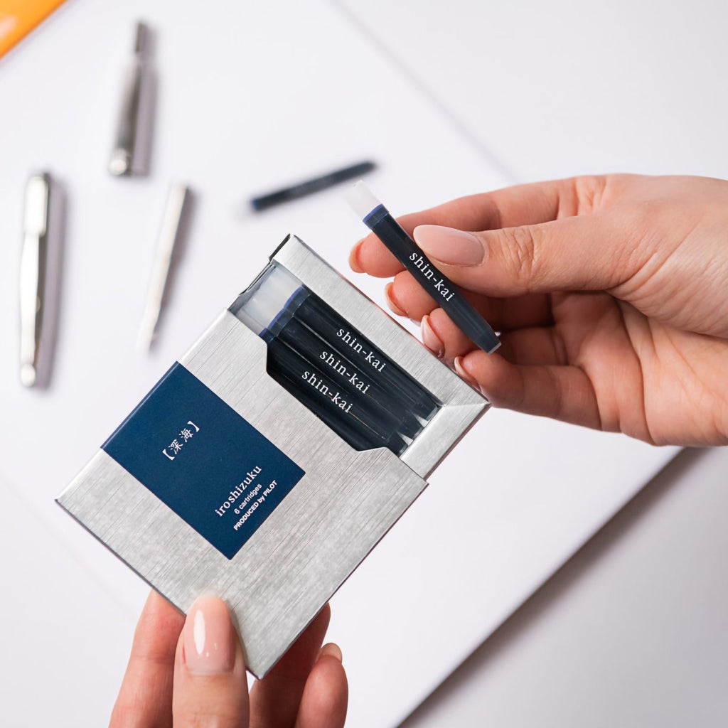 Pilot Iroshizuku Fountain Pen Ink Cartridge Deep Sea (Shin-kai) Pack 6