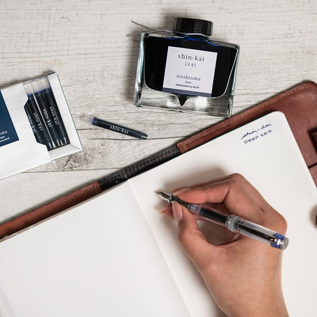 Pilot Iroshizuku Fountain Pen Ink Cartridge Deep Sea (Shin-kai) Pack 6