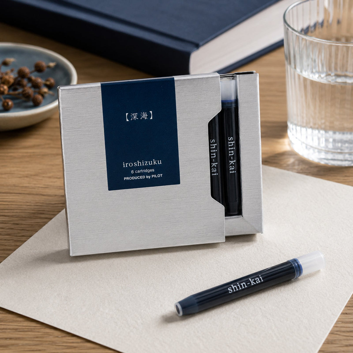 Pilot Iroshizuku Fountain Pen Ink Cartridge Deep Sea (Shin-kai) Pack 6