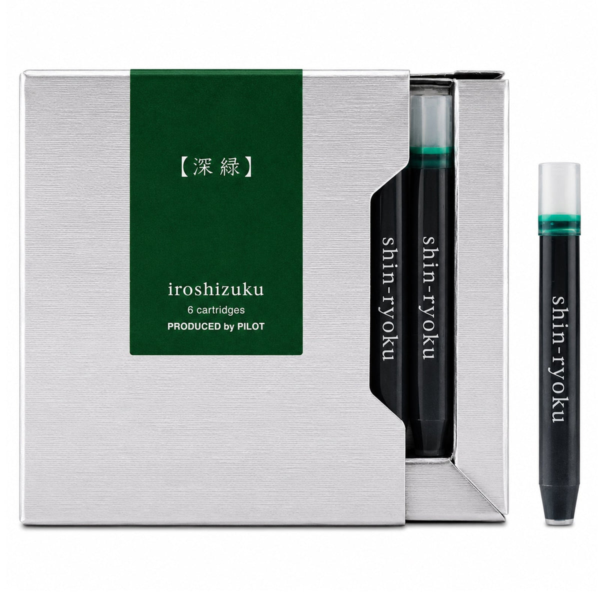 Pilot Iroshizuku Fountain Pen Ink Cartridge Forest Green (Shin-ryoku) Pack 6