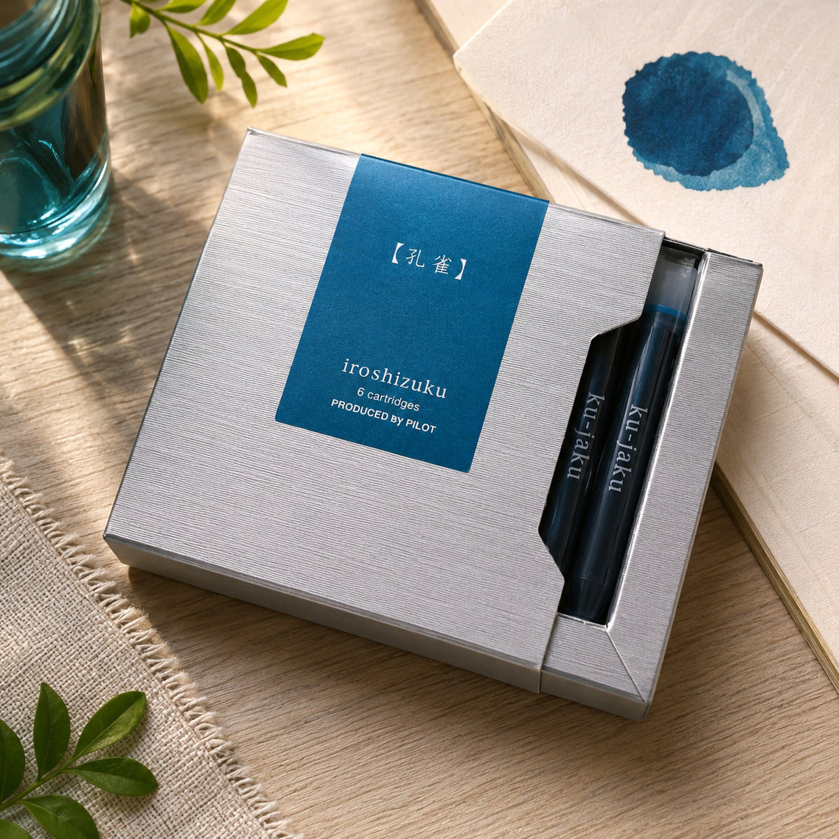 Pilot Iroshizuku Fountain Pen Ink Cartridge Peacock (Ku-jaku) Pack 6