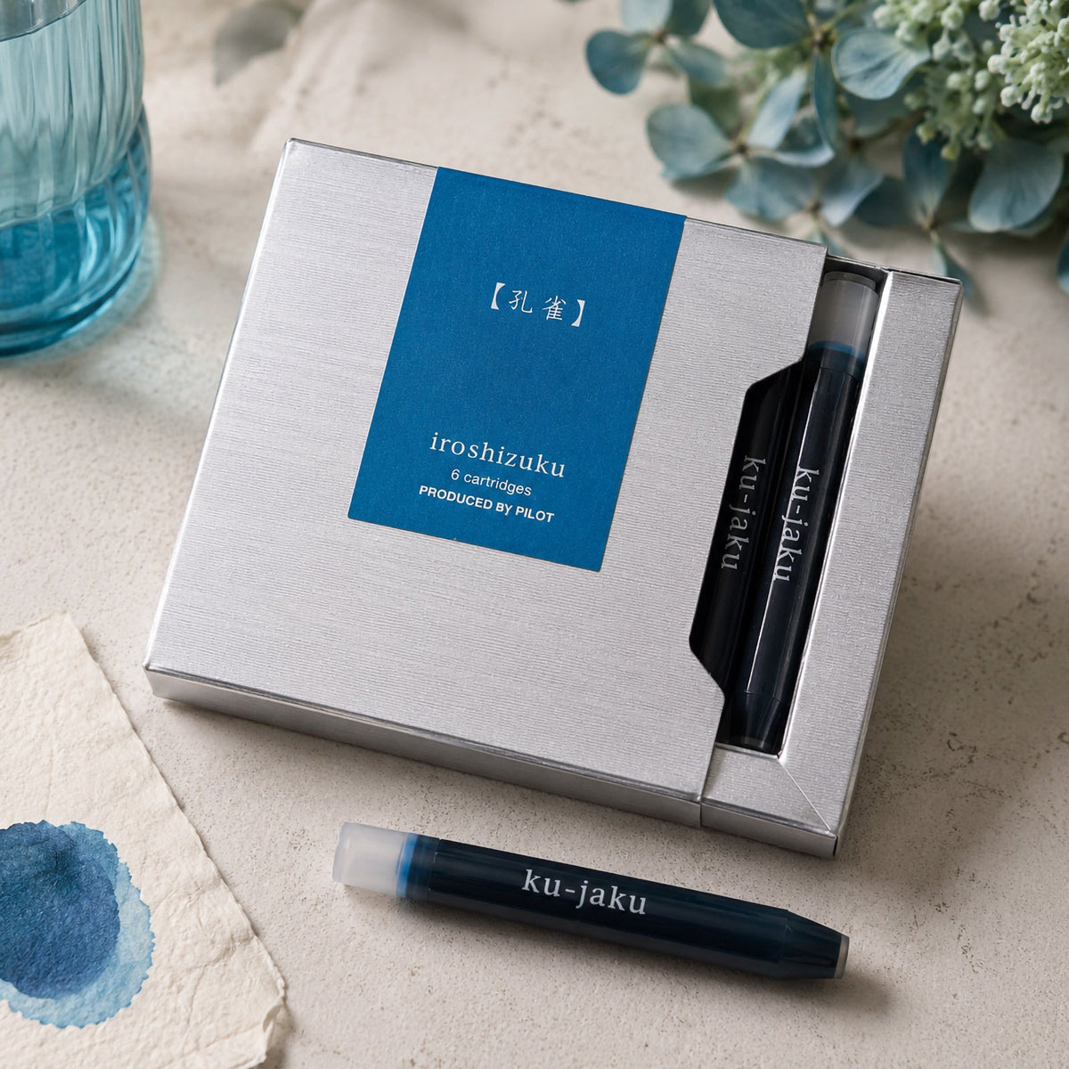Pilot Iroshizuku Fountain Pen Ink Cartridge Peacock (Ku-jaku) Pack 6