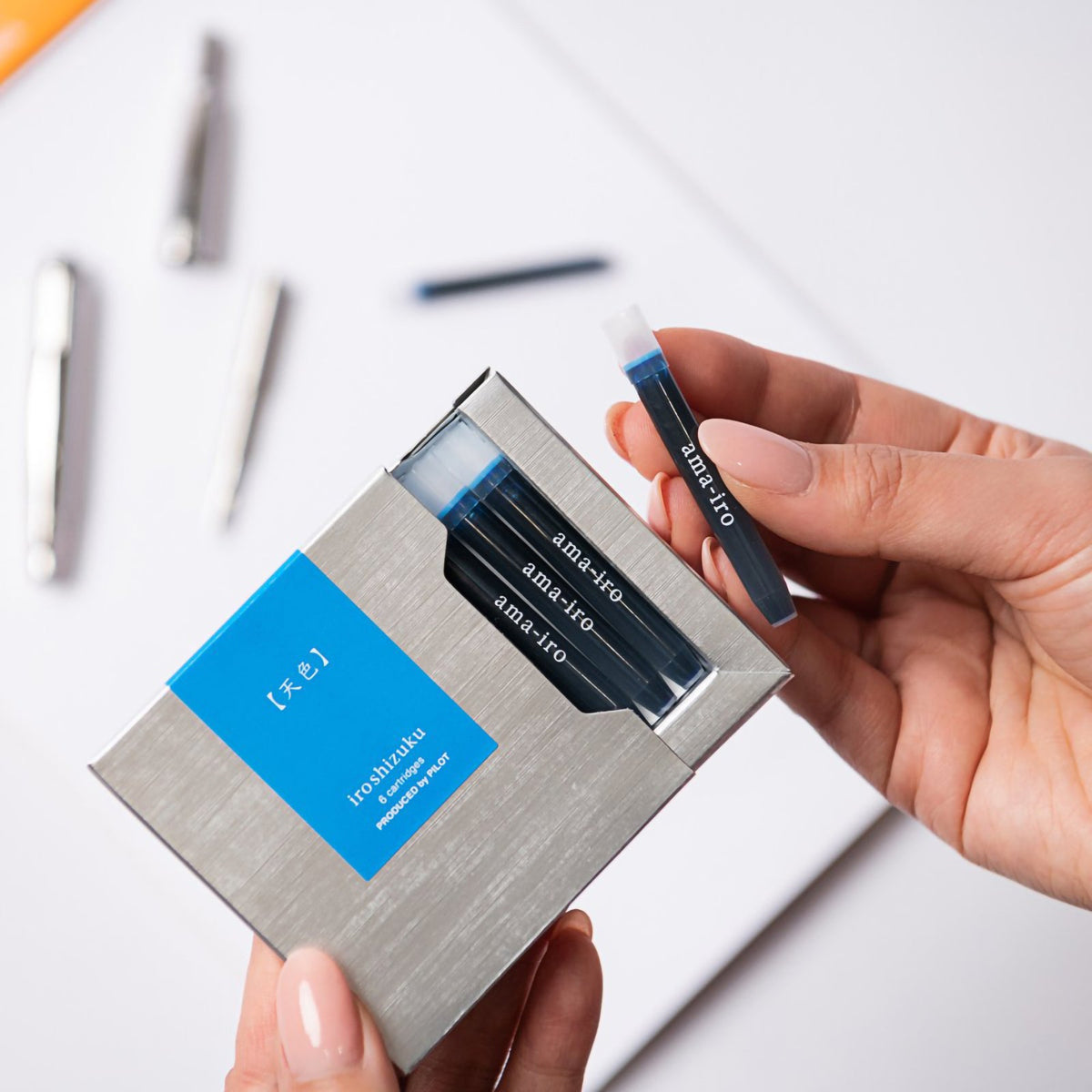 Pilot Iroshizuku Fountain Pen Ink Cartridge Sky Blue (Ama-iro) Pack 6